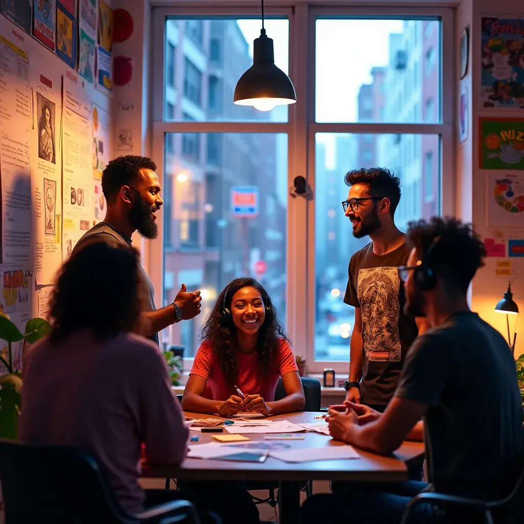 A character sketch displaying the evolution of a protagonist throughout the game's narrative journey.